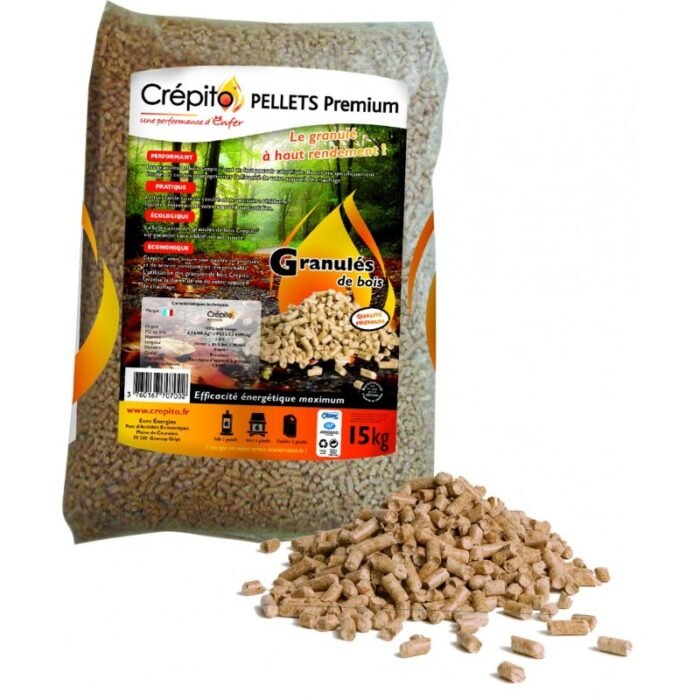 Demi-Palette de Granulés de bois sacs 15kg Crépito – Image 3