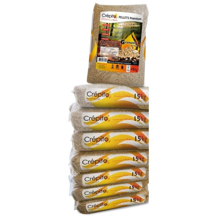 Demi-Palette de Granulés de bois sacs 15kg Crépito – Image 4