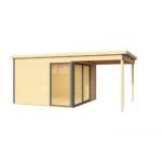 Abri de jardin Domeo 2 Plus 9m²+6m² auvent en bois massif 44 mm