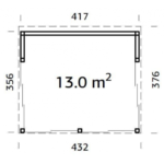 PALMAKO Abri de jardin Nova 13 m² en bois massif 88 mm – Image 4