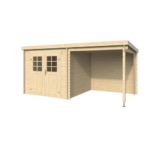 Abri de jardin Sophy 9.5 m² avec auvent en bois massif 28 mm – Image 2
