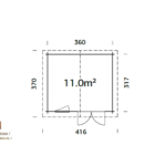 PALMAKO Abri de jardin Valentine 11 m² traité autoclave 28 mm – Image 4