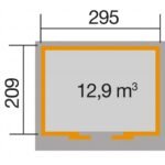 Abri de jardin WEKA 225 de 6.2 m² au choix en bois massif 21 mm