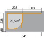 Abri de jardin WEKA pentagonal design 213+appentis de 12.9 m² au choix en bois massif 28 mm