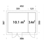 PALMAKO Abri de rangement Kalle 13.5 m² avec plancher et deux compartiments – Image 5
