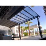 COULEURS DU MONDE - Pergola adossée Stockholm 3.5 x 6 m - Polycarbonate, acier, aluminium – Image 6