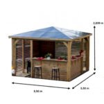 FORESTA - Pool House Blueterm bois THT 12.32 m² + 2 Vantelles + 2 parois comptoir avec montage – Image 5