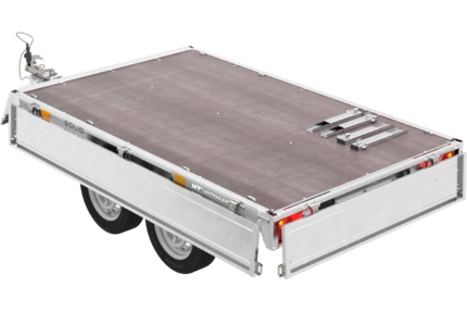 remorque deux essieux 254x151 avec roues unitrailer solid 250/2 dmc 750 kg