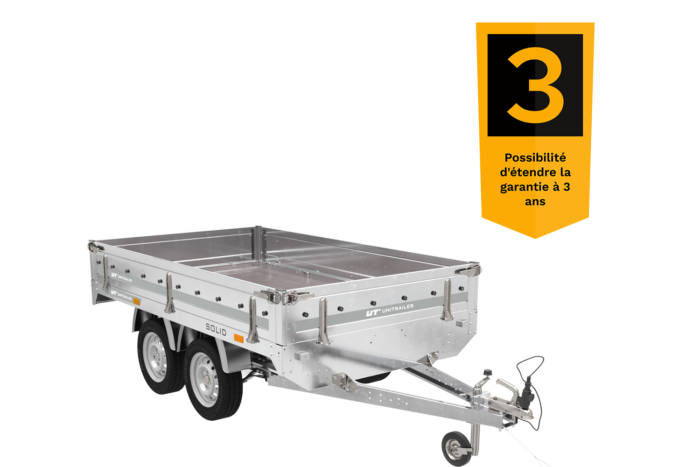remorque deux essieux 254x151 avec roues unitrailer solid 250/2 dmc 750 kg – Image 2