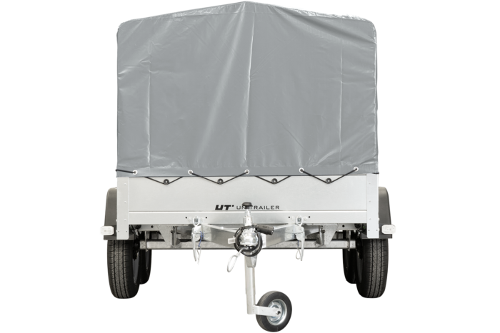 remorque double essieux unitrailer 264/2 kipp avec roue jockey, arceau et bâche grise – Image 4