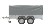 remorque double essieux unitrailer 264/2 kipp avec roue jockey, arceau et bâche grise – Image 5