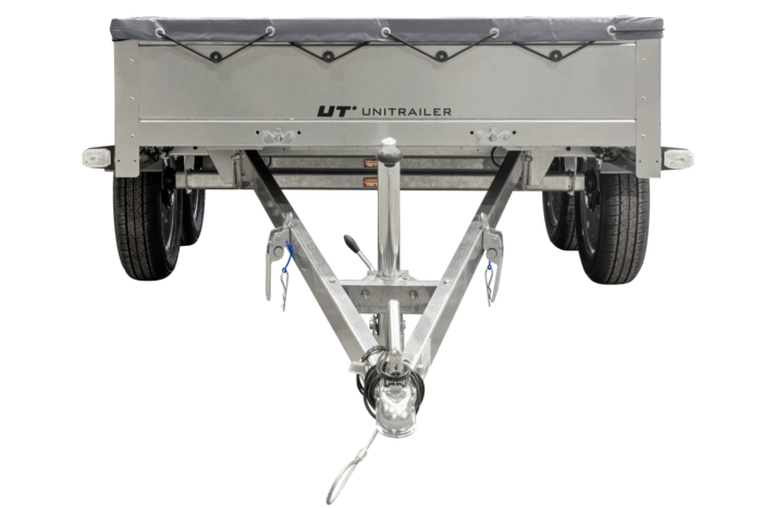remorque unitrailer 264/2 kipp avec roue jockey, tige de support de bâche et bâche plate grise – Image 6