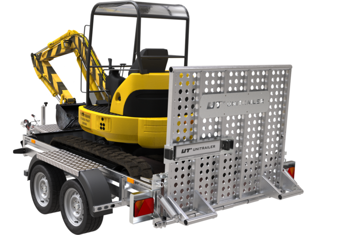 Remorque de chantier pour le transport d'une mini pelle - UNITRAILER STARK 3 260 – Image 4