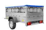 Remorque grillagée 200x106 avec bâche plate bleue, ridelles grillagées et roue jockey - Garden Trailer 200 KIPP – Image 8