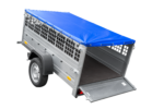 Remorque grillagée 200x106 avec bâche plate bleue, ridelles grillagées et roue jockey - Garden Trailer 200 KIPP – Image 7