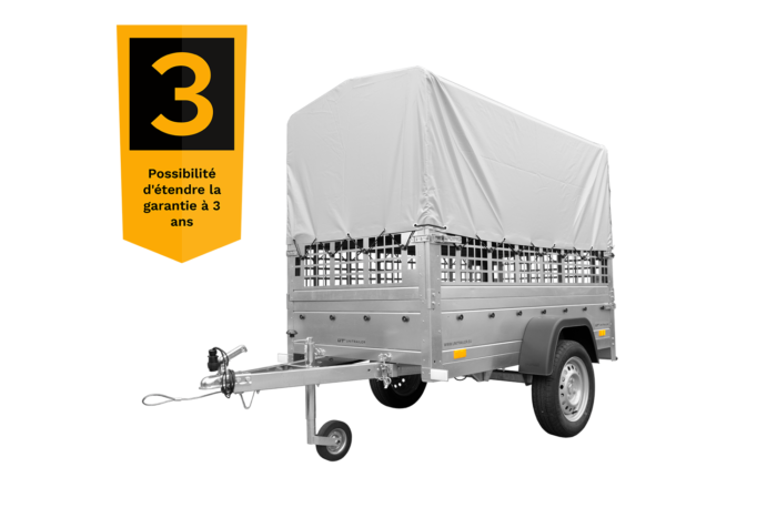 Remorque tôle Garden Trailer 200 KIPP 200x106 cm [avec rehausses grillagées, bâche haute et arceau] – Image 6