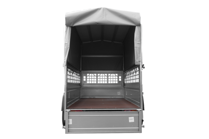 Remorque tôle Garden Trailer 200 KIPP 200x106 cm [avec rehausses grillagées, bâche haute et arceau] – Image 2