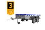 unitrailer 264/2 kipp avec roue jockey, tiges de support et bâche plate bleue