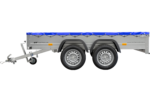 unitrailer 264/2 kipp avec roue jockey, tiges de support et bâche plate bleue – Image 6