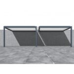 OCEO - Extension pergola bioclimatique adossée ZEPHIR - 3x4 mètres - Aluminium/Lames - GREY