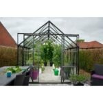 HALLS - Serre de jardin Magnum 11.5 m² verre trempé 3 mm - Noir